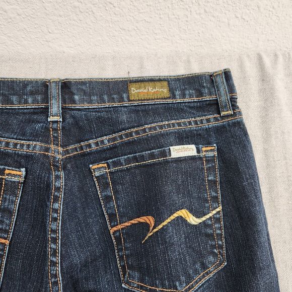 David Kahn Jeans Women 10 Blue Denim Stretch Bootcut Mid Rise 32x32 Made in USA - Picture 15 of 16